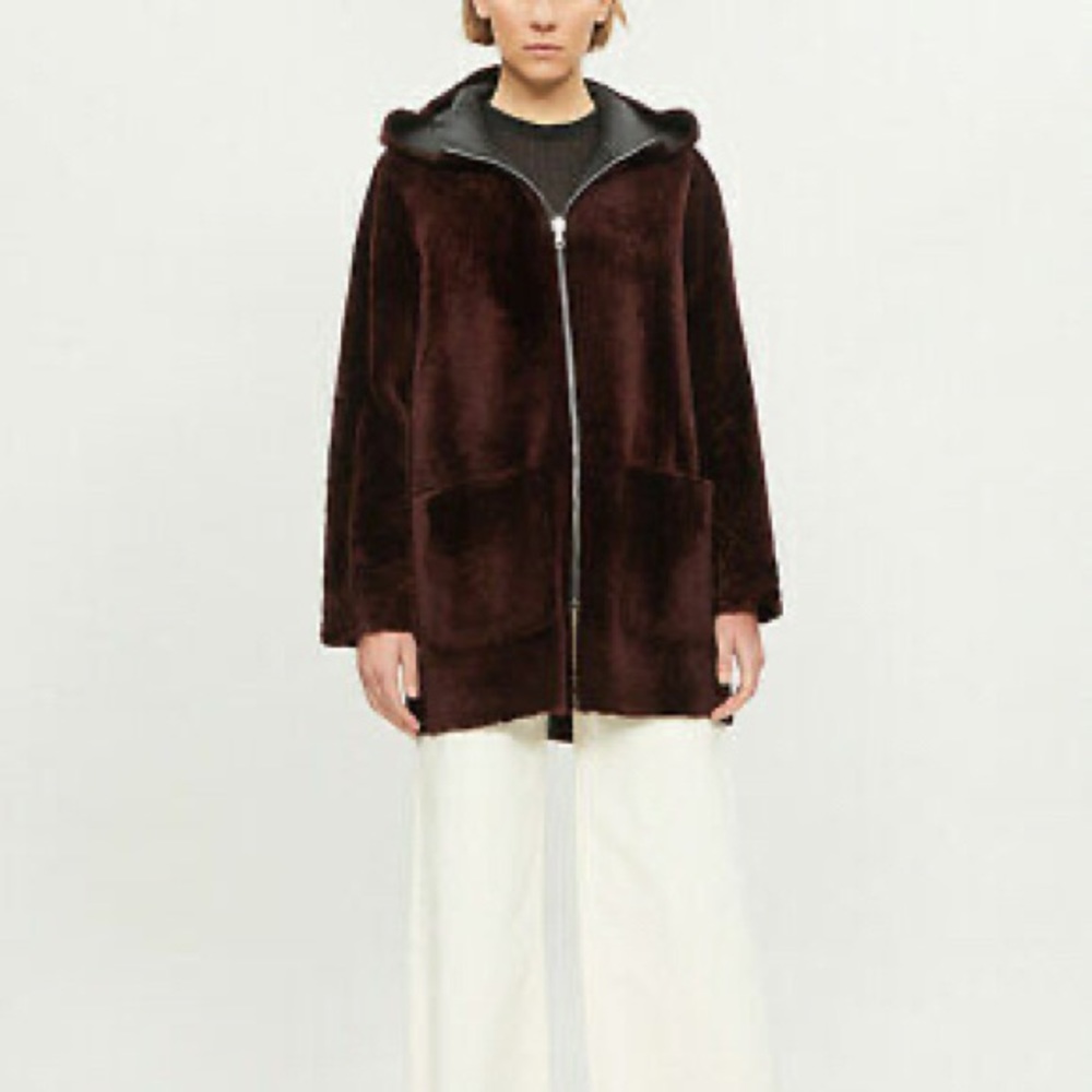 New Sandro reversible shearling jacket